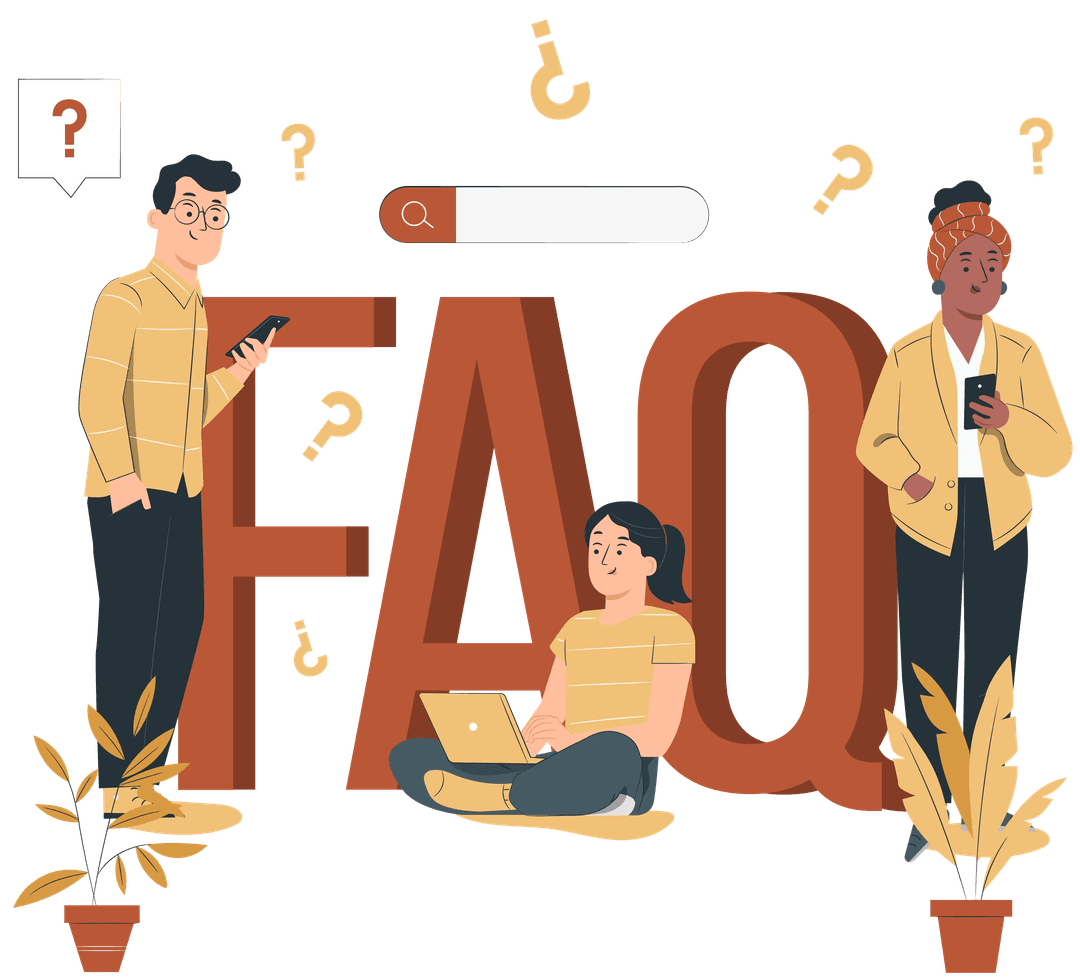 FAQ illustration with people