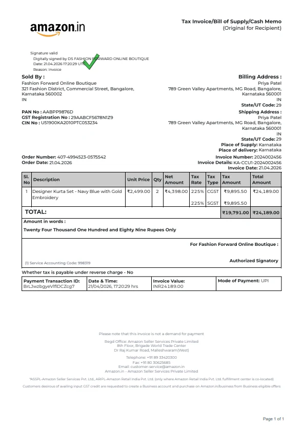 Amazon Invoice 2 preview