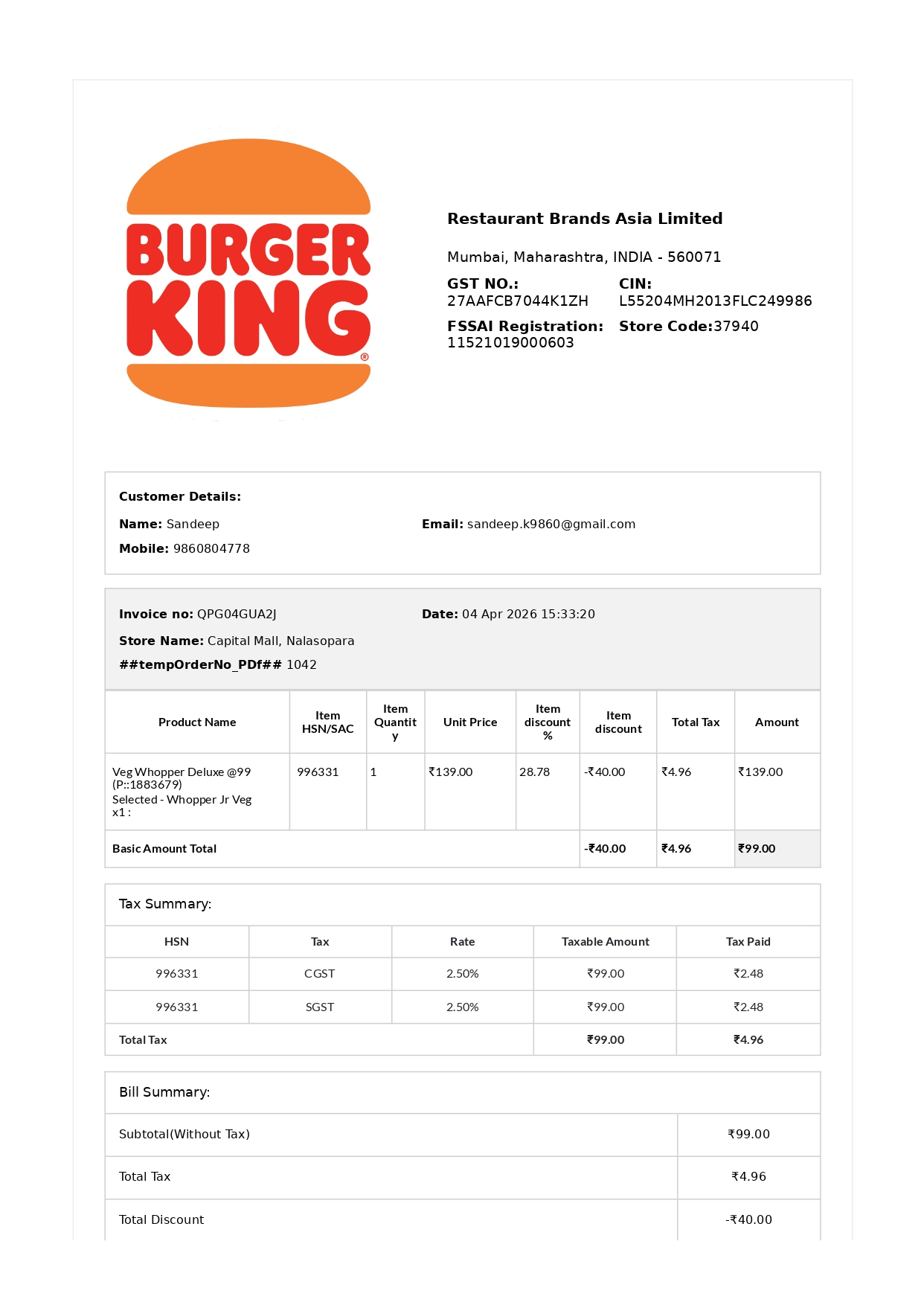 Burger King preview