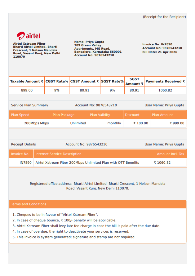 Simple Wifi Bill preview